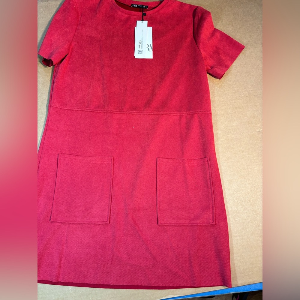 Zara red sheath dress with pockets - Picture 2 of 9